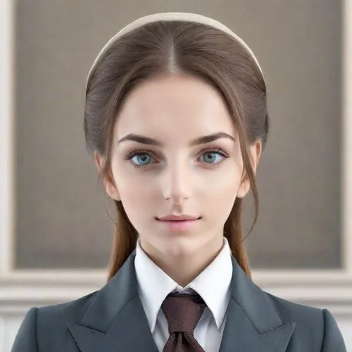 Composition and smile like Leonardo’s Mona Lisa.,realdoll,business girl,business woman,head woman,artificial hair integrations,flight attendant,businesswoman,stewardess,women in technology,white-colla