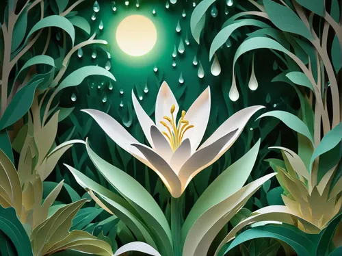 moonlight cactus,beach moonflower,moonflower,peace lily,lilly of the valley,lilies of the valley,peace lilies,palm lily,monstera,night-blooming cereus,lily of the field,night-blooming cactus,madonna lily,garden star of bethlehem,lily of the desert,art deco background,bed in the cornfield,lily of the nile,lily of the valley,palm lilies,Unique,Paper Cuts,Paper Cuts 04