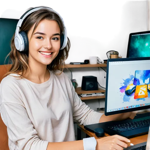 programadora,girl at the computer,sennheiser,dota,gamer,krita,lipcsei,vdu,streamer,dev,artux,headset,gnep,kontakt,clickstream,clickstar,amiga,estudios,mousepads,music background,Illustration,Paper based,Paper Based 25