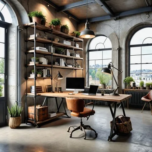 loft,modern office,working space,creative office,bureaux,office desk,offices,officine,workspaces,wooden desk,desks,lofts,workstations,bureau,desk,assay office,industrial design,furnished office,danish furniture,office,Photography,General,Realistic