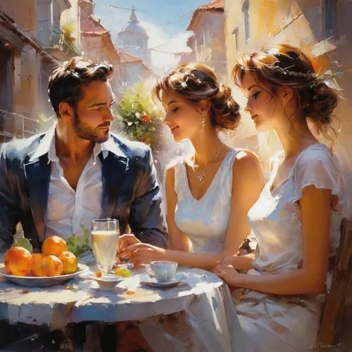 italian painter,aperitif,romantic portrait,romanies,donsky,heighton,Conceptual Art,Oil color,Oil Color 03