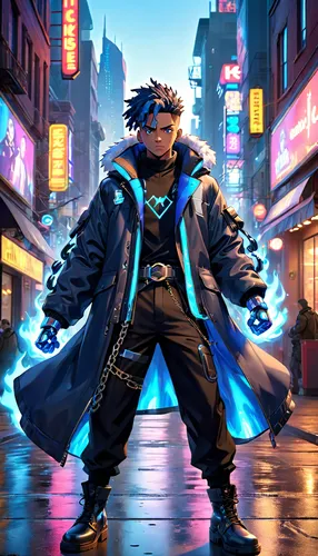 nikko,sensei,cyberpunk,kai-lan,kai ken,sigma,yukio,guilinggao,samurai,sakana,monk,bianzhong,kyi-leo,stylish boy,cg artwork,blue tiger,shinjuku,hk,kai bei,hong,Anime,Anime,Cartoon