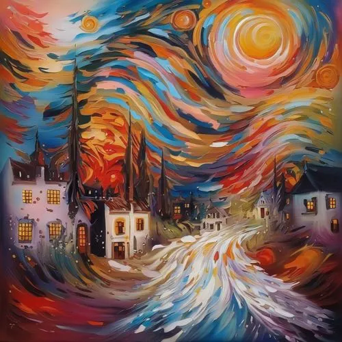 oil painting on canvas,art painting,khokhloma painting,glass painting,church painting,painting technique,oil painting,night scene,motif,oil on canvas,winter village,aurora village,autumn landscape,murano,boho art,abstract painting,escher village,colorful spiral,the autumn,christmas landscape,Illustration,Paper based,Paper Based 04