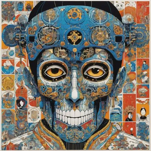 calavera,calaverita sugar,biomechanical,la calavera catrina,dia de los muertos,day of the dead,the aztec calendar,sugar skull,day of the dead frame,day of the dead skeleton,la catrina,day of the dead icons,el dia de los muertos,days of the dead,scull,day of the dead paper,cybernetics,pachamama,catrina calavera,aztec,Illustration,Japanese style,Japanese Style 05