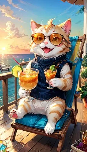 laksa,tea party cat,cat drinking tea,sunfeast,summer background,coladas,Anime,Anime,General