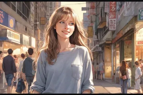 world digital painting,girl walking away,japanese woman,hong,taipei,hk,city ​​portrait,digital painting,korea,woman walking,tokyo city,girl in a long,tsumugi kotobuki k-on,korean drama,tokyo,a pedestrian,woman shopping,busan,pedestrian,shinjuku,Digital Art,Comic