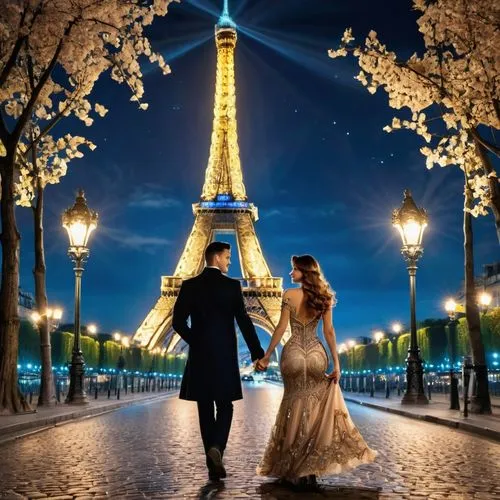 romantique,romantic scene,paris clip art,beautiful couple,pariz,romantic night,Illustration,Retro,Retro 13