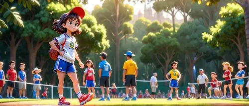 discus throw,javelin throw,sports training,hammer throw,multi-sport event,pole vault,recess,pole vaulter,outdoor games,wiffle ball,touch football (american),sports exercise,little league,track and field,shot put,kickball,playing sports,long jump,frisbee games,stick and ball sports,Anime,Anime,Cartoon