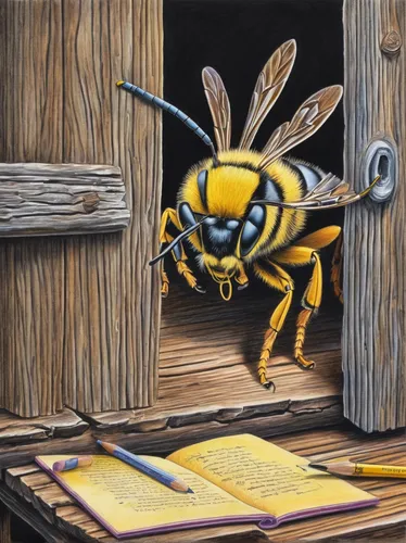 bee,drawing bee,megachilidae,beekeeping,bee-keeping,hymenoptera,yellow jacket,bee colony,bee keeping,blue wooden bee,colored pencil background,beekeeper,silk bee,eastern wood-bee,pollino,bee pasture,bees pasture,wild bee,bee hive,drone bee,Conceptual Art,Daily,Daily 17