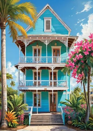 tropical house,beach house,bahama,seaside resort,house by the water,florida home,beachhouse,stilt house,houses clipart,stilt houses,bahamonde,islamorada,seaside country,dreamhouse,house of the sea,house painting,holiday villa,summer cottage,wooden house,beach resort,Conceptual Art,Graffiti Art,Graffiti Art 09