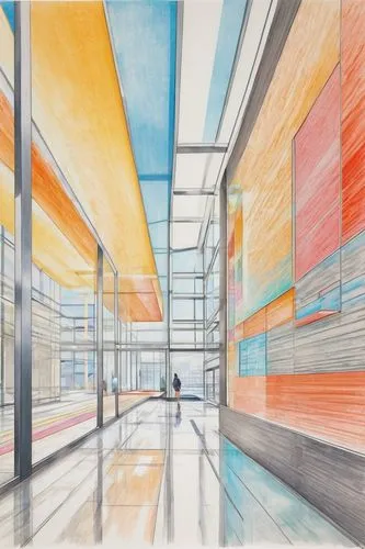 pedway,abstract corporate,renderings,phototherapeutics,daylighting,glass wall,skyways,corridors,glass facades,glass facade,glass painting,hall of nations,bechtler,moscone,apple store,colored pencil background,color fields,worldport,colorful glass,globalfoundries,Conceptual Art,Daily,Daily 17