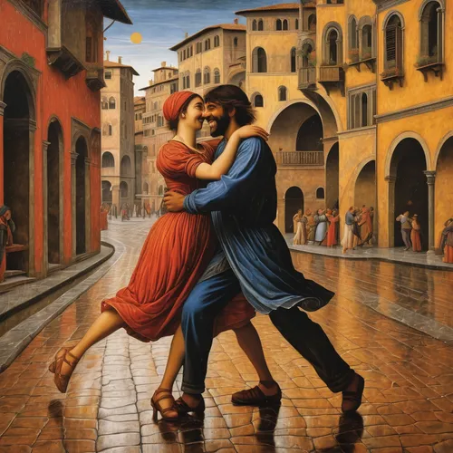 dancing couple,latin dance,argentinian tango,salsa dance,tango argentino,tango,dancers,ballroom dance,dancing,dance,young couple,italian painter,square dance,to dance,folk-dance,amorous,waltz,romantic scene,love dance,modern dance,Art,Classical Oil Painting,Classical Oil Painting 19