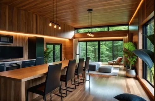 interior modern design,modern kitchen interior,cabin,wood casework,modern kitchen,contemporary decor,mid century house,inverted cottage,bohlin,paneling,electrohome,prefab,kitchen design,forest house,modern decor,timber house,modern office,modern room,cube house,small cabin