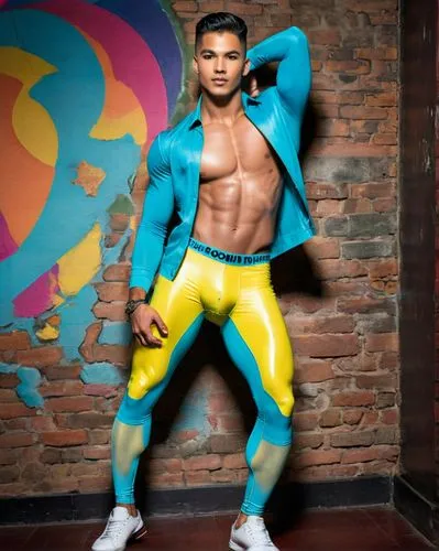 aljaz,buakaw,lycra,neon body painting,activewear,capoeirista,Art,Classical Oil Painting,Classical Oil Painting 01