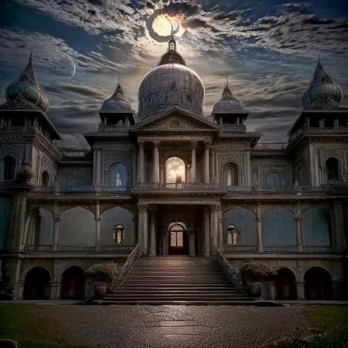 dakshineswar,orchha,chhatri,haunted cathedral,ghost castle,ravenloft,maheshwar,fairy tale castle,moonlit night,chhatris,mayapur,iskcon,haunted castle,palitana,castlevania,fairytale castle,harmandir,bishnupur,poornima,fantasy picture