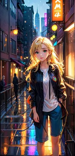 michiru,junko,tsumugi kotobuki k-on,yang,walking in the rain,minako,Anime,Anime,Cartoon