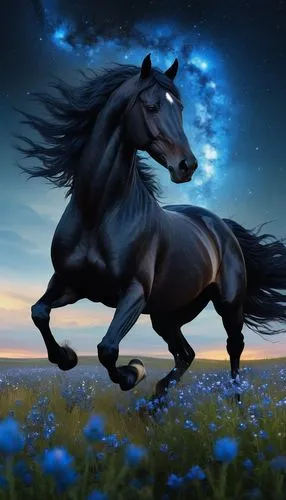 black horse,dream horse,equine,arabian horse,wild horse,beautiful horses,belgian horse,constellation unicorn,colorful horse,horse running,equines,horse,painted horse,unicorn background,galloping,fantasy picture,gallop,stallion,alpha horse,shire horse,Conceptual Art,Fantasy,Fantasy 11