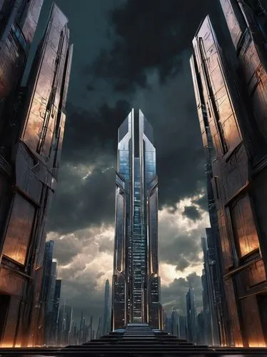 arcology,coruscant,futuristic architecture,barad,monolith,monoliths,sulaco,cybercity,cybertron,cardassia,supertall,the skyscraper,metropolis,ordos,lexcorp,futuristic landscape,skyscraper,pandorica,skylstad,orthanc,Illustration,Black and White,Black and White 32