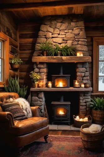 fireplace,fire place,fireplaces,christmas fireplace,rustic aesthetic,coziness,log home,warm and cozy,coziest,log cabin,rustic,log fire,cozier,alpine style,wooden beams,fireside,wood stove,the cabin in the mountains,winter house,country cottage,Illustration,Japanese style,Japanese Style 16