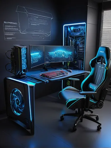 fractal design,computer workstation,new concept arms chair,computer room,computer desk,monitor wall,desk,lan,monitors,blur office background,lures and buy new desktop,pc,office chair,game room,workstation,control desk,desk top,control center,3d rendering,working space,Unique,Design,Blueprint