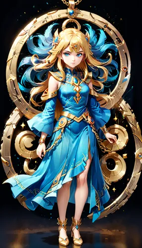 zodiac sign libra,minerva,libra,summoner,caster,zodiac sign leo,sapphire,athena,lakshmi,lux,medusa,blue enchantress,goddess of justice,fantasia,water-the sword lily,priestess,elza,ashitaba,dark blue and gold,show off aurora,Anime,Anime,General