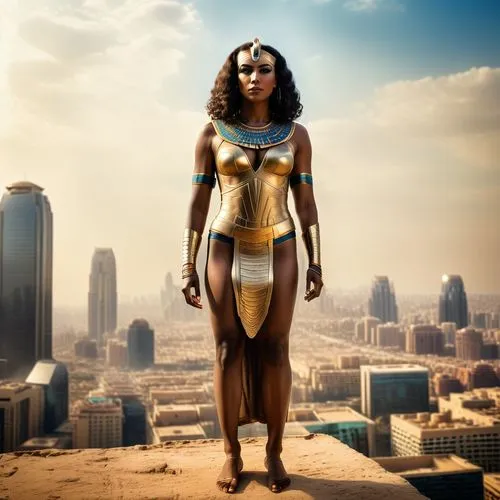 Die Altägyptische Göttin Hator als moderne Superheldin,wonder woman city,goddess of justice,wonderwoman,ancient egyptian girl,wonder woman,pharaonic,head woman,karnak,ancient egyptian,super heroine,di