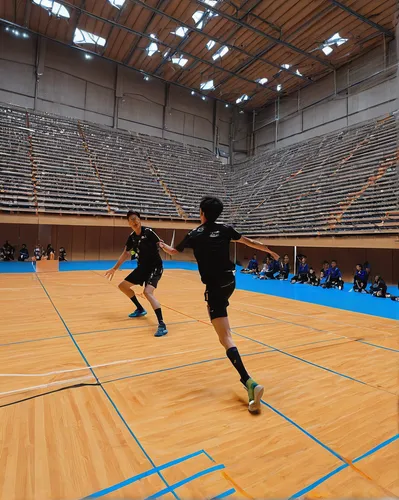 Join the exhilarating practice session of Karasuno as they perfect their quick attack technique.,goalball,speed badminton,indoor american football,freestyle football,rope skipping,handball,ball badmin