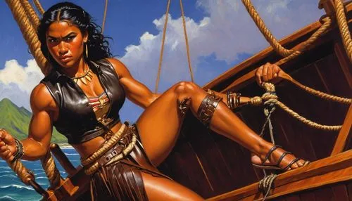 hinemoa,mystara,neith,yachtswoman,themyscira,black pearl,Illustration,American Style,American Style 07