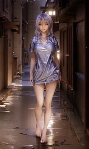 anime 3d,rei ayanami,3d rendered,3d render,b3d,the girl in nightie,dress doll,the japanese doll,heavy object,ghost girl,japanese doll,doll dress,girl walking away,3d model,piko,3d figure,anime japanese clothing,female doll,anime girl,digital compositing