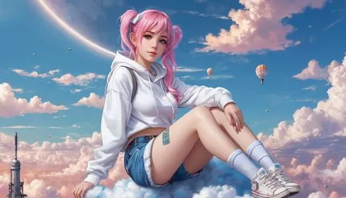 sky rose,cielo,sky,bubblegum,chibiusa,cloudmont,unicorn background,lacus,anime girl,cotton candy,planetaria,sakura background,clougherty,clouds - sky,japanese sakura background,cloudstreet,sky space concept,neopolitan,markarian,fantasy picture,Conceptual Art,Fantasy,Fantasy 25