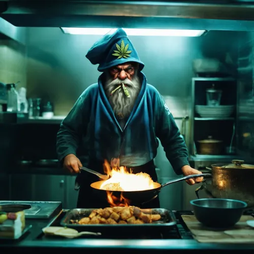 Cooking a schmarbys,dwarf cookin,men chef,chef,chief cook,naval officer,seafarer,chef's uniform,popeye,sailor,sailors,russian food,popeye village,fish and chip,chef hat,bahian cuisine,cooking salt,sea