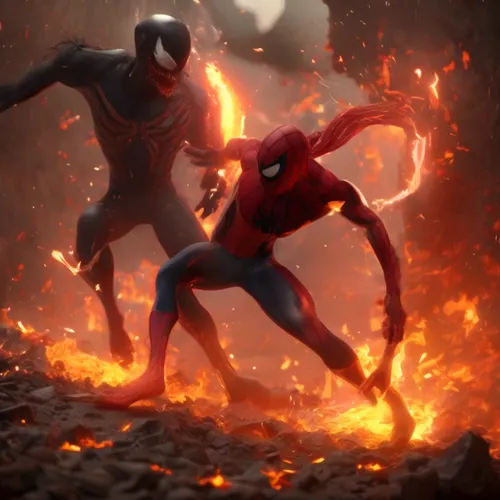 raimi,megafight,derman,carnage,fighting poses,aranxta