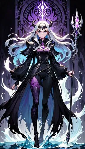 Supervillainess inspired by Ereshkigal, the Sumerian queen of the underworld. Her full-body suit is a tapestry of darkness, woven from the shadows of the netherworld. It grants her dominion over the s