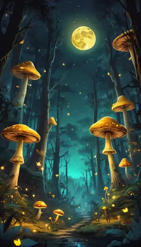 mushroom landscape,forest mushrooms,fairy forest,conocybe,mushroom island,toadstools,halloween background,forest mushroom,mushrooms,armillaria,enchanted forest,mycena,cartoon video game background,witches boletus,pholiota,agarics,edible mushrooms,clitocybe,inocybe,forest floor,Conceptual Art,Fantasy,Fantasy 02