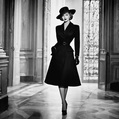 hepburn,olivia de havilland,black hat,joan crawford-hollywood,femme fatale,black coat,film noir,downton abbey,vintage fashion,vanity fair,vesper,the hat of the woman,queen,dame blanche,elegance,maureen o'hara - female,fashionista from the 20s,woman in menswear,overcoat,queen s,Photography,Black and white photography,Black and White Photography 08