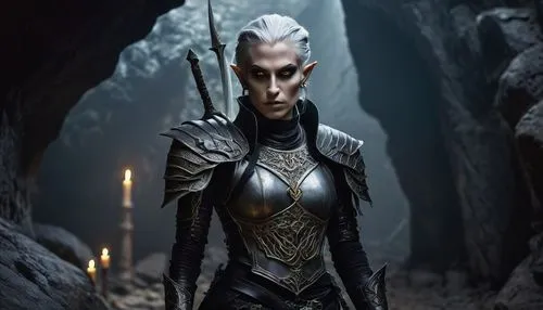 dark elf,male elf,elven,violet head elf,wood elf,female warrior,elves,samara,elf,kadala,sorceress,the enchantress,heroic fantasy,fantasy woman,yuvarlak,cullen skink,swath,elven forest,sterntaler,evil woman,Illustration,Realistic Fantasy,Realistic Fantasy 45