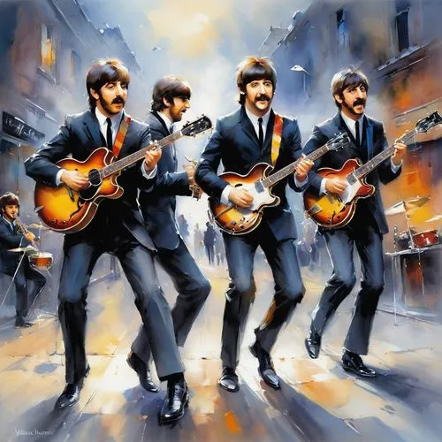 beatles,the beatles,jazz guitarist,musicians,photo painting,let it be,jazz,guitar player,violinists,world digital painting,wedding band,violins,jazz it up,quartet in c,mandolin,painted guitar,vector image,art painting,cool pop art,violone,Conceptual Art,Oil color,Oil Color 03