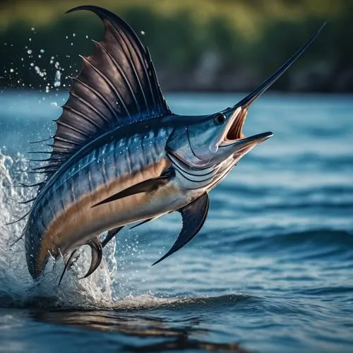 sailfish,mahseer,billfish,tarpon,rooster fish,mahi,muskellunge,pescado,sportfish,threadfin,tarpons,mackerel,blue stripe fish,rapala,oncorhynchus,salmon leaping,hilsa,pflueger,marlin,cobia,Photography,General,Cinematic