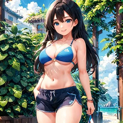 beach background,summer background,atago,beach scenery,mai,shimei,Anime,Anime,Realistic