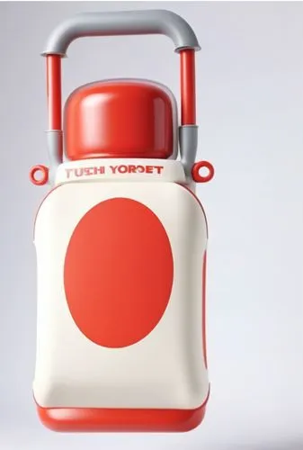 清新时尚 英文印字 青春时尚,a red and white cooler with a handle,lifebuoy,jerrycan,pills dispenser,water jug,gas cylinder,japanese lantern