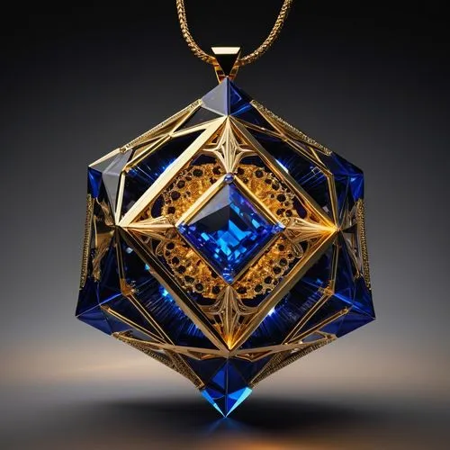 a star cube with a glowing yellow light,diamond pendant,pendant,octahedron,faceted diamond,glass ornament,tanzanite,Photography,General,Fantasy