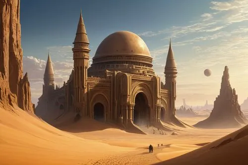 tatooine,theed,barsoom,geonosis,agrabah,semidesert,ancient city,fremen,arrakis,gallifrey,desert landscape,desert planet,dune,coruscant,dune landscape,sahara desert,desert desert landscape,trappist,capture desert,ghudayer,Illustration,Children,Children 03