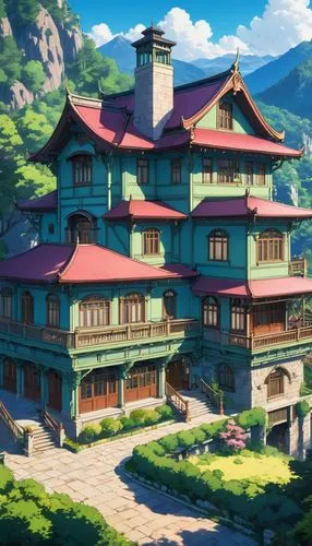 house in the mountains,house in mountains,dreamhouse,butka,teahouse,kazoku,Illustration,Japanese style,Japanese Style 03