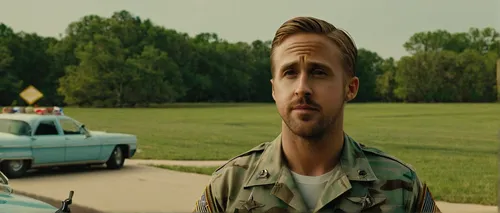 Ryan Gosling as Sgt. Jerry Wooters in,gosling,steve rogers,american movie,forrest,chris evans,hushpuppy,drive,rifleman,captain america,media player,pinewood,digital compositing,goslings,see you again,