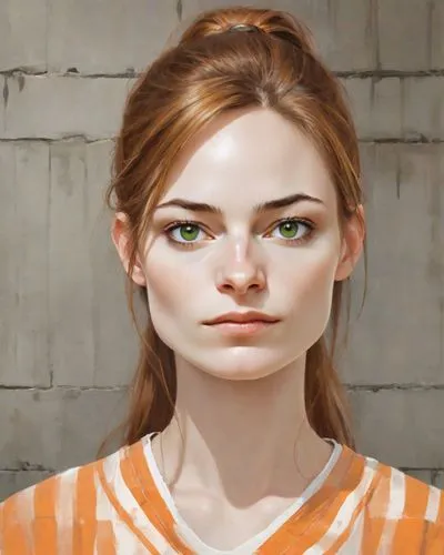 portrait of a girl,clementine,girl portrait,woman face,the girl's face,woman's face,young woman,digital painting,lilian gish - female,portrait background,orange,portait,aperol,cinnamon girl,rust-orange,artist portrait,woman portrait,girl with bread-and-butter,girl in a long,female face,Digital Art,Character Design