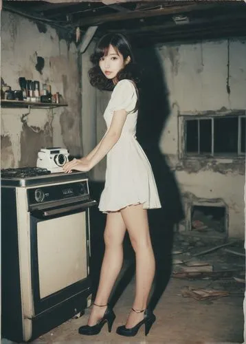 girl in the kitchen,kienholz,vintage girl,vintage kitchen,retro woman,retro girl,domestica,retro women,maidservant,vintage angel,housemaid,vintage woman,vintage asian,toshiko,doll kitchen,hairdryer,housework,electress,vintage cat,vintage girls,Photography,Documentary Photography,Documentary Photography 03