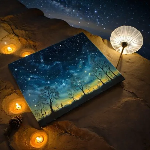 book wallpaper,rock painting,drawing with light,starry night,guestbook,starry sky,magic book,storybook,canvases,fabric painting,note book,canvasses,night sky,chalk drawing,notebook,fantasy art,dream art,constellation lyre,book gift,notebooks,Illustration,Abstract Fantasy,Abstract Fantasy 16