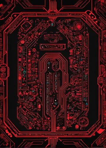 circuit board,pcb,red matrix,computer art,digitalism,circuitry,cyberscope,cyberia,computer chip,silicon,computer graphic,cyberscene,pcbs,computerized,cyberview,cyber,computer chips,motherboard,computer tomography,red background,Illustration,American Style,American Style 13