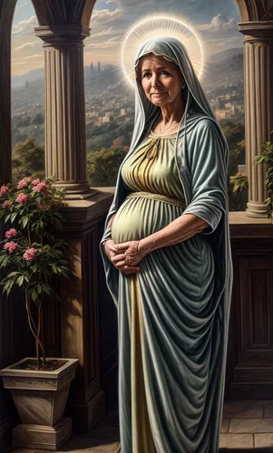 
70 year old pregnant woman with saint's halo,pregnant woman icon,the prophet mary,cepora judith,pregnant woman,pregnant statue,mary 1,maternity,to our lady,pregnant book,artemisia,athene brama,pregna