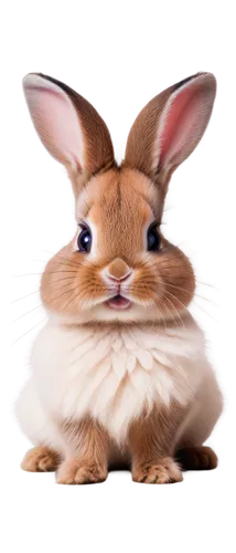 Cute rabbit, smiling face, white teeth, pink nose, fluffy whiskers, soft fur, big round eyes, shining pupils, sitting posture, front legs folded, hind legs stretched, cute paws, warm lighting, shallow